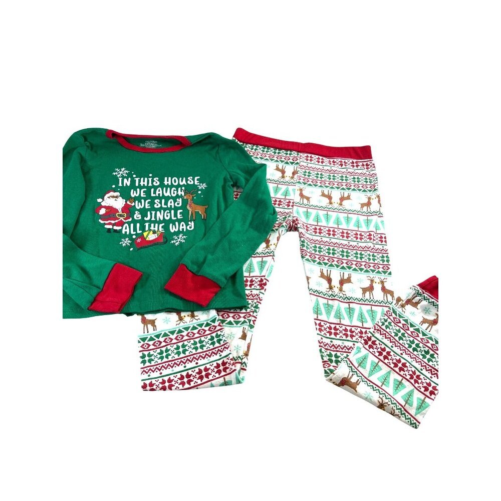 Black Paper Party Girls Pajamas Christmas Graphic Snug Fit Multicolor Size L 10-